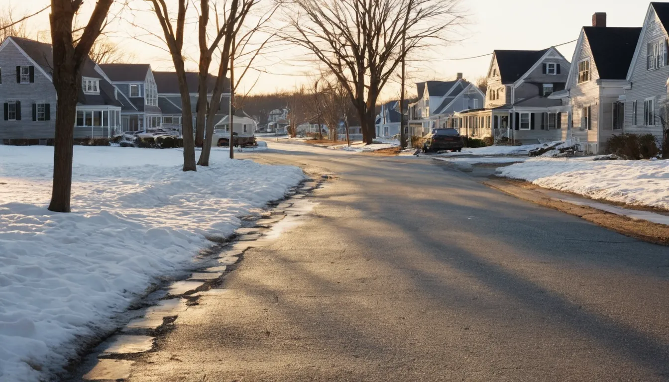 Older New England style homes on a quiet street in Old Westbury